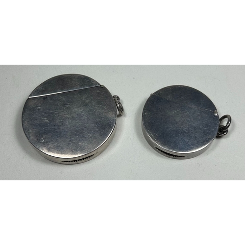 42 - 2 x H.M. silver vesta cases, the first Birmingham 1906, maker J.F with topless lady driving an early... 