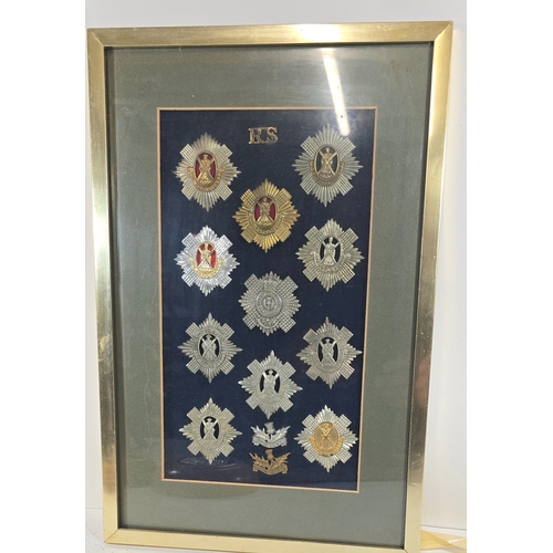 235 - 30 Scottish Glengarry badges, mostly restrikes, 6 collar badges and a title mounted in 3 frames and ... 