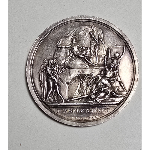 31 - A silver medallion commemorating Pitt and the Pitt Club signed T. Wyon Jun S, depicting a bust portr... 