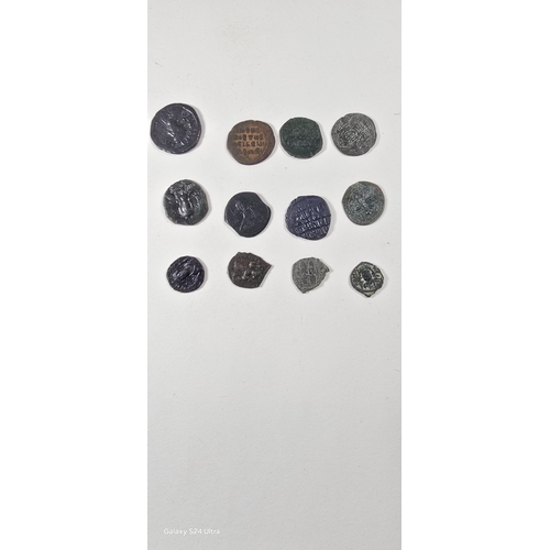 19 - 12 Various coins inc; Maurice Tiberius, Heraclus, Basil I and Constantine etc. GC