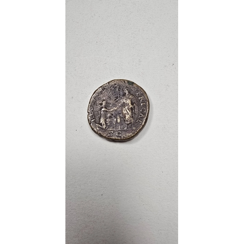 11 - Hadrian Sestertius coin. (Africa). Fine