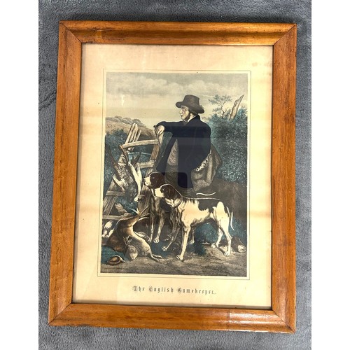 37 - A pair of late Victorian coloured prints entitled The English Gamekeeper, and The Scotch Gamekeeper ... 