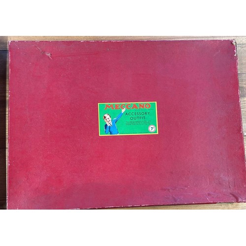 34 - A quantity of 1950's Meccano. Large set No.8 still tied onto the original backing card. Large Access... 