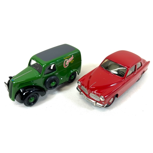 24 - 2 Somerville Models. 124. 1962 Volvo Amazon in red. Together with a Fordson 5CWT Van, 'Castrol'. Bot... 