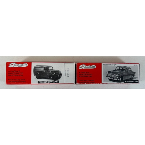 24 - 2 Somerville Models. 124. 1962 Volvo Amazon in red. Together with a Fordson 5CWT Van, 'Castrol'. Bot... 