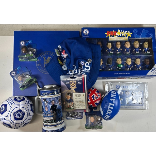 6 - Football interest. A collection of CHELSEA F.C. memorabilia, to include a large ceramic tankard, PRO... 