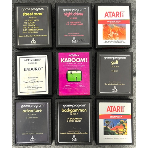 53 - 21x ATARI cartridges for the 2600 system, includes COLECO Donkey Kong, Space Invaders, Circus Atari,... 
