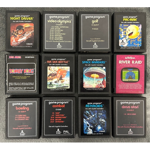 53 - 21x ATARI cartridges for the 2600 system, includes COLECO Donkey Kong, Space Invaders, Circus Atari,... 