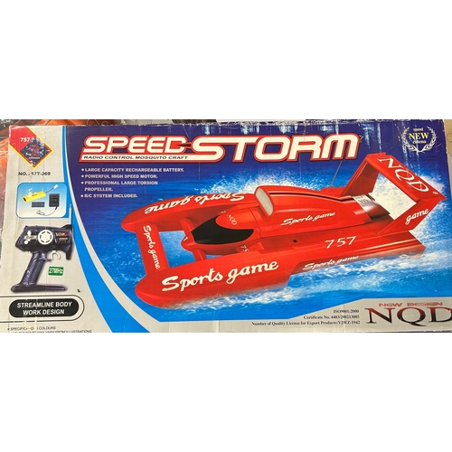 14 - A Speed Storm radio control MOSQUITO CRAFT. Powered by a 380 type racing motor, PC twin propeller, V... 