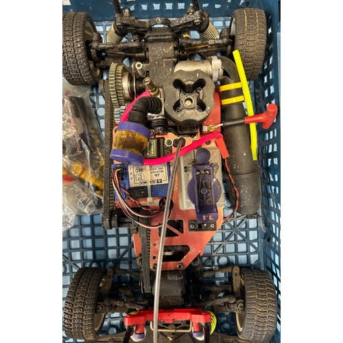 1 - A fuel driven Radio controlled model of a PEUGEOT 206 Rally car, has a vacuum formed pink body with ... 