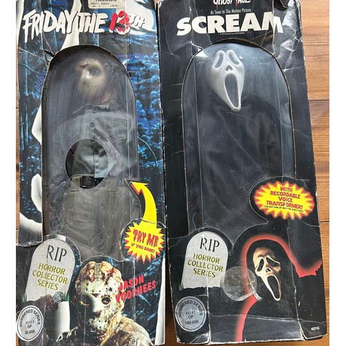 55 - 3x large size horror figures by SPENCER GIFTS, dating from the 1990s, includes FRIDAY 13th Jason Vor... 