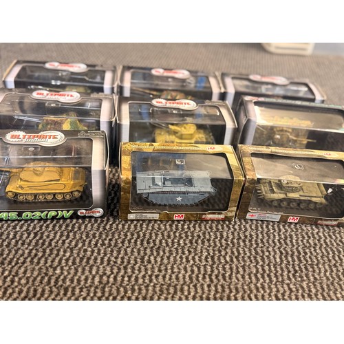 40 - 10 ULTIMATE ARMOUR 1:72 scale model tanks. to include, VK.45.02 (P)V, FLAKPANZER V 
