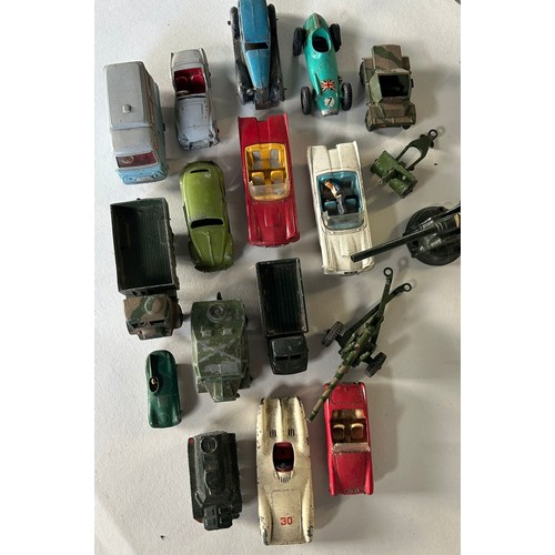 13 - 30+ Die cast models by variuos makers including CORGI Landrover, Ford Tbird, Mercedes SL, DINKY Troj... 