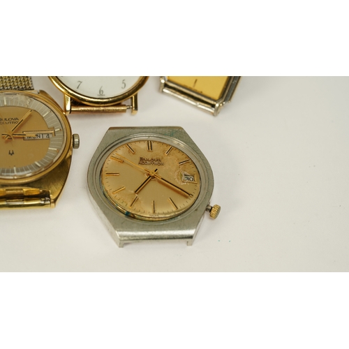 7 - Collection of four quartz and tuning fork watches, including 2X Bulova Accutron, Seiko Lassale and M... 