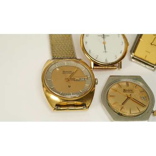 7 - Collection of four quartz and tuning fork watches, including 2X Bulova Accutron, Seiko Lassale and M... 