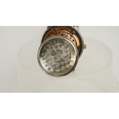 37 - Omega Seamaster Automatic, gold capped. 34.5mm. Reference 165.003. Silver sunburst dial with gilt in... 