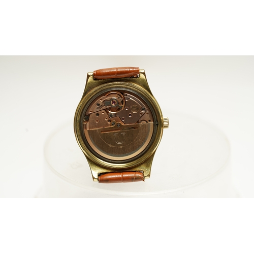 22 - Omega Geneve Automatic in gold plate. 36mm. Reference 166.0169. Gold dial with gilt and onyx indices... 