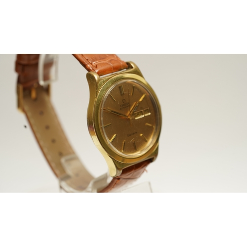 22 - Omega Geneve Automatic in gold plate. 36mm. Reference 166.0169. Gold dial with gilt and onyx indices... 