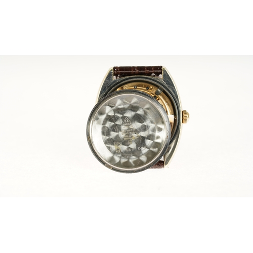 48 - Omega Constellation, gold capped. 35mm. Reference CD 168.019. Linen dial with gilt and onyx indices.... 