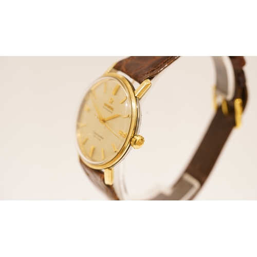 32 - Omega Seamaster Deville Automatic gold capped and steel. 34mm. Dial marked Omega, Automatic, Seamste... 