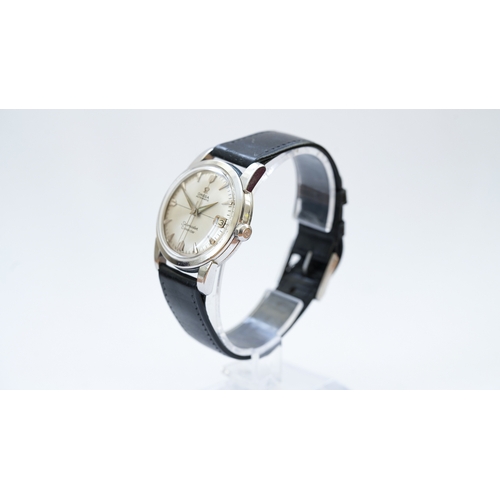 41 - Omega Seamaster Calendar in steel. 34mm. Caseback marked Seamaster, waterproof. Silver dial with cro... 
