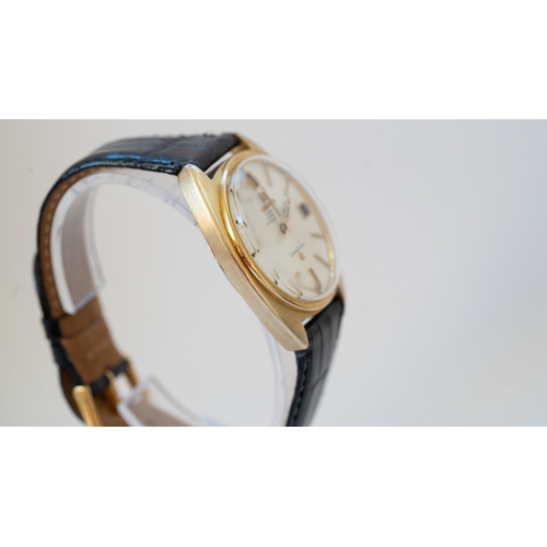 43 - Omega Constellation, gold capped. 35mm. Reference 168.029. Silver dial with gold indices, marked Aut... 