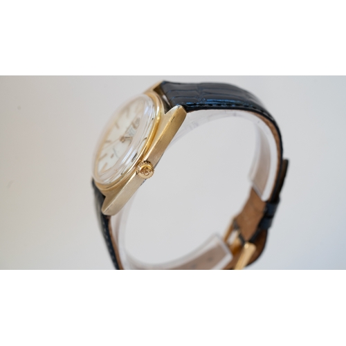 43 - Omega Constellation, gold capped. 35mm. Reference 168.029. Silver dial with gold indices, marked Aut... 