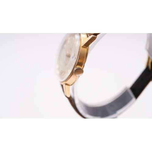 28 - Omega Geneve in gold plate. 32.5mm. Reference 135.012. Manual wind calibre 601 movement. Unsigned cr... 