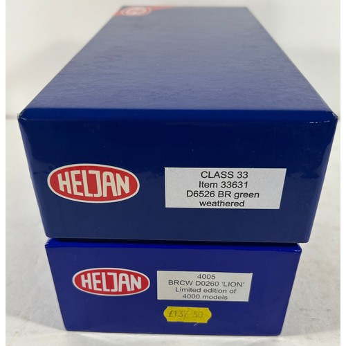 139 - 2 Heljan OO Locomotives. A BRCW Co-Co diesel electric prototype 'Lion' D0260 (4005). Plus a BR Class... 