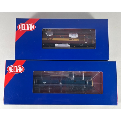 140 - 2 Heljan OO Locomotives. A EWS Class 33 Bo-Bo diesel electric 33030 (3456). Plus a BR Class 25 Bo-Bo... 