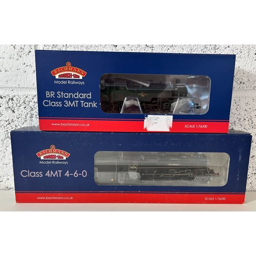 159 - 2 Bachmann Branch-Line OO Steam Tender Locomotives. BR Standard Class 4MT tender locomotive, 75074 (... 