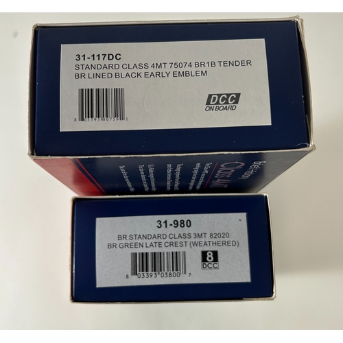 159 - 2 Bachmann Branch-Line OO Steam Tender Locomotives. BR Standard Class 4MT tender locomotive, 75074 (... 