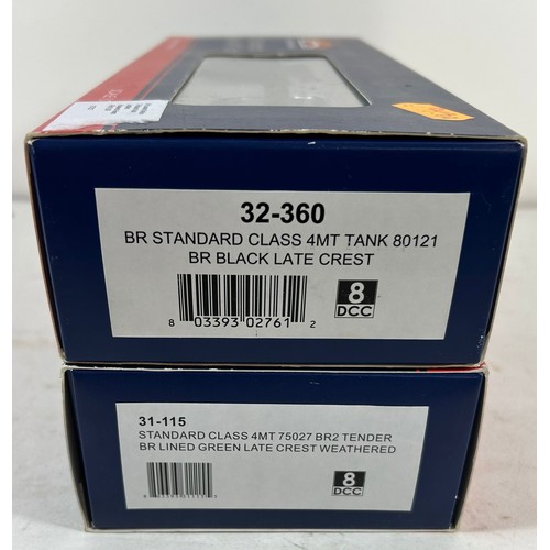 161 - 2 Bachmann Branch-Line OO Steam Locomotives. A BR Standard Class 4MT 4-6-0 tender locomotive 75027 (... 