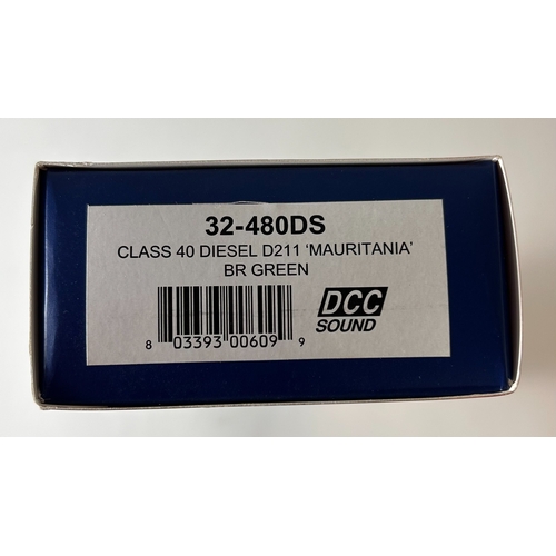 181 - Bachmann Branch-Line OO Diesel-Electric Locomotive. Class 40 D211 'Mauritania' (32-480DS). With DCC ... 