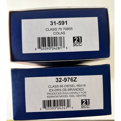 190 - 2 Bachmann Branch-Line OO Diesel-Electric Locomotives. Class 70 70805 (31-591). With 21DCC. In Colas... 