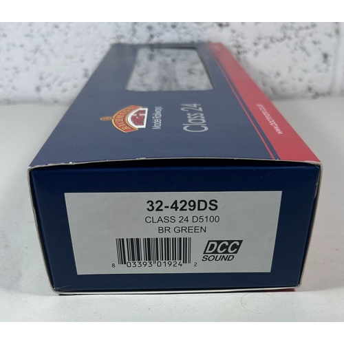 208 - Bachmann Branch-Line OO Diesel-Electric Locomotive. Class 24 D5100 (32-429DS) in BR Green livery. Bo... 