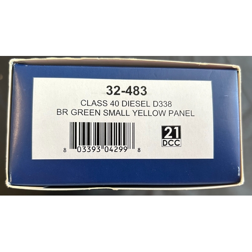 212 - Bachmann Branch-Line OO Diesel-Electric Locomotive. Class 40 D338 (32-483) in BR Green Small Yellow ... 