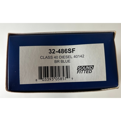 213 - Bachmann Branch-Line OO Diesel-Electric Locomotive. Class 40 40142 Sound Fitted (32-486SF) in BR Blu... 