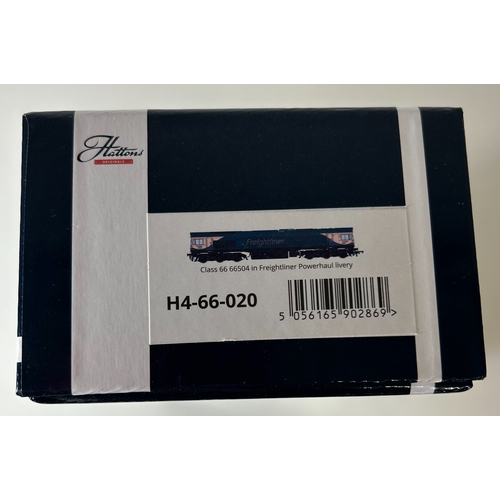 215 - Hattons OO Gauge exclusive issue H4-66-020 Class 66, No:'66504' in Freightliner powerhaul livery. Bo... 