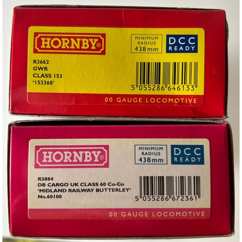 222 - 2 Hornby OO Gauge Locomotives, R3884 DB Cargo UK Class 60 Co-Co 'Midland Railway Butterley' No.60100... 