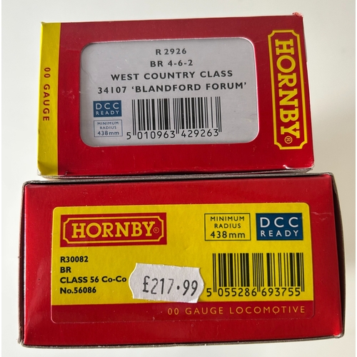 228 - 2 Hornby OO Gauge Locomotives, R30082 BR Class 56 Co-Co No.56086. Together with a R2926 BR 4-6-2 Wes... 