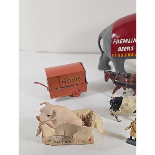 35 - A Fremlins Brewery of Maidstone in Kent large grey plastic elephant. 18cm in length from tusk to tai... 