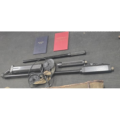 363 - A scarce Soviet Russian MT-66 mine detector No.01030 d.1980, battery powered, overall 88cms when red... 