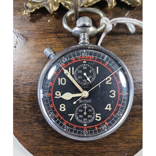 322 - A Third Reich Kriegsmarine chronograph by Hanhart c.1942, 