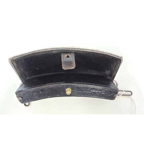 507 - A Victorian Cavalry officer's silver fronted pouch belt pouch, the plate bearing B'ham HM for 1876. ... 