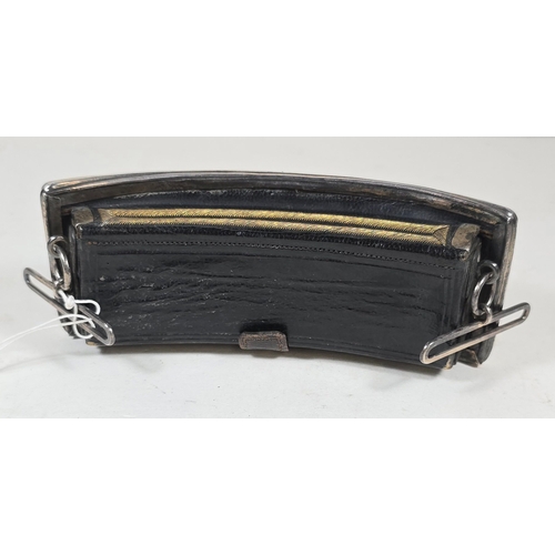 507 - A Victorian Cavalry officer's silver fronted pouch belt pouch, the plate bearing B'ham HM for 1876. ... 
