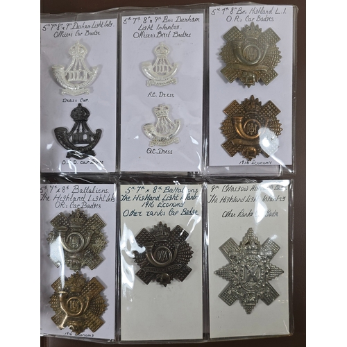 420 - 33 restrike Territorial Infantry cap badges, including several officers silver plated. GC to VGC dis... 