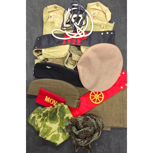 396 - An S.A.S. beret. A Royal Army Service Corps Officers dress F.S. cap with enamelled badge, A Royal Ar... 