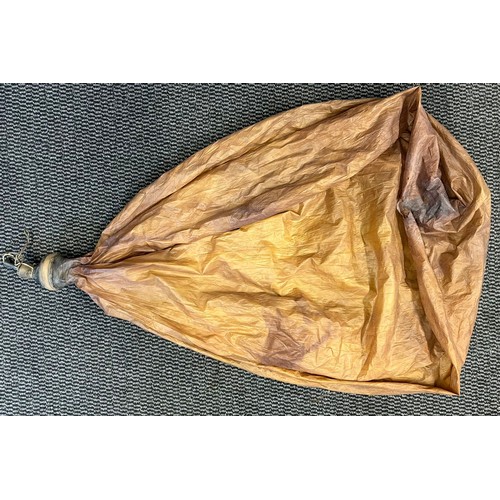 390 - A WW1 weather? balloon ,2 parachutists weapons & equipment carriers, 2 brass shell cases, 3 pair... 