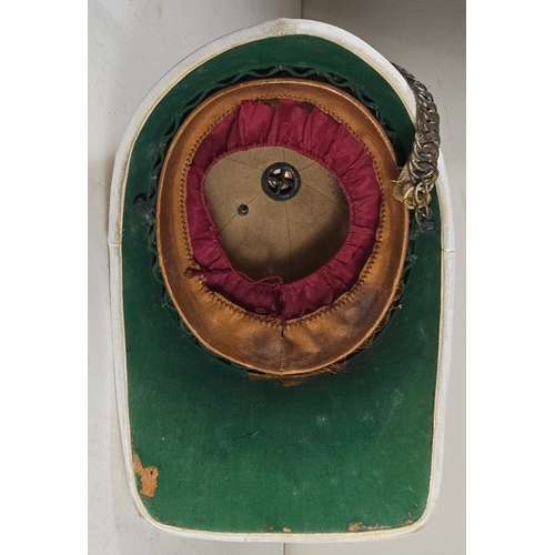 522 - A very scarce Royal Field Artillery Officers foreign service helmet C1890, white cloth with gilt aca... 